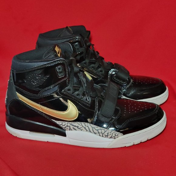 Nike Air Jordan Legacy 312 Patent Leather Black Gold AV3922-007 Men Size 13 main image 13